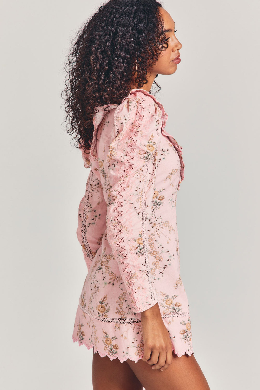 Love Shack Fancy - Cedella Dress in Honey Dew Pink