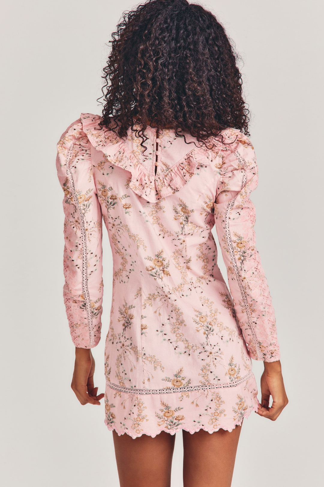 Love Shack Fancy - Cedella Dress in Honey Dew Pink