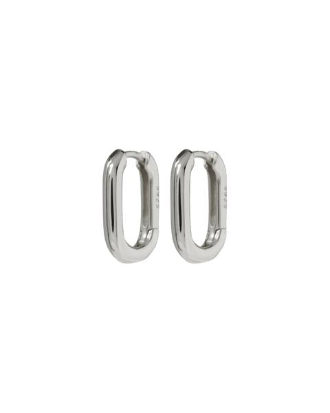LUV AJ - Chain Link Huggies in Silver