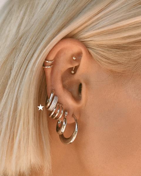 LUV AJ - Chain Link Huggies in Silver