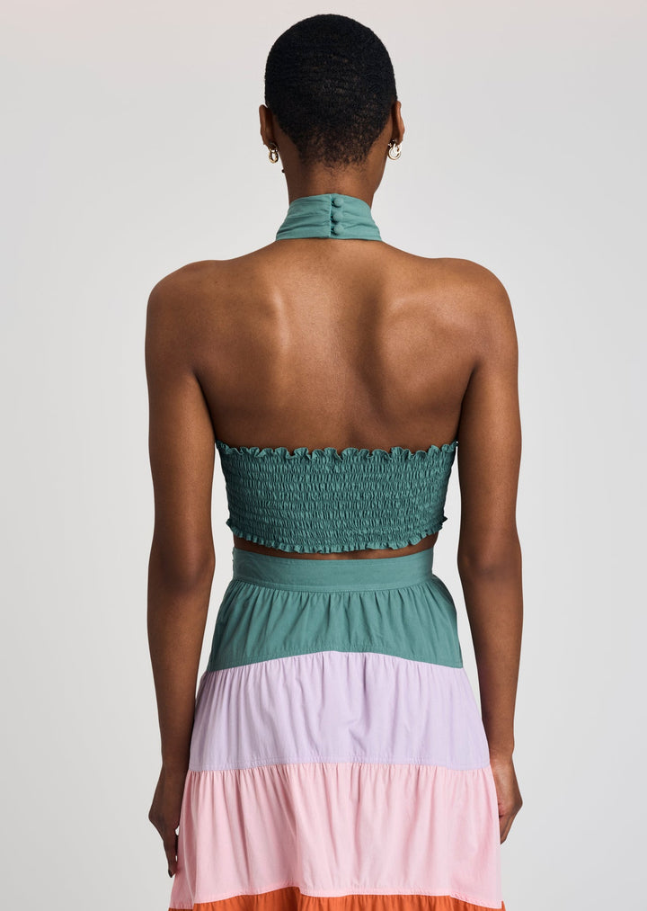 Derek Lam 10 Crosby - Chaya Halter Crop Top in Jade