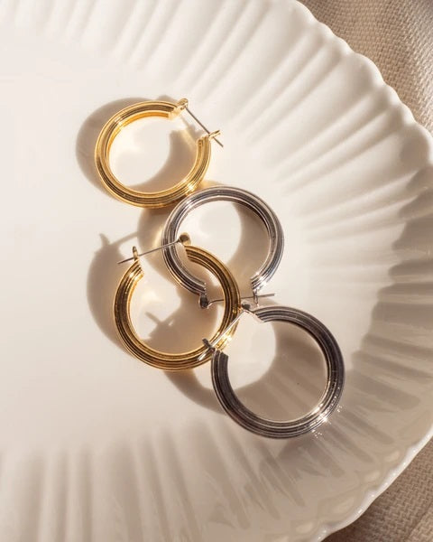 LUV AJ - Cher Hoops in Silver
