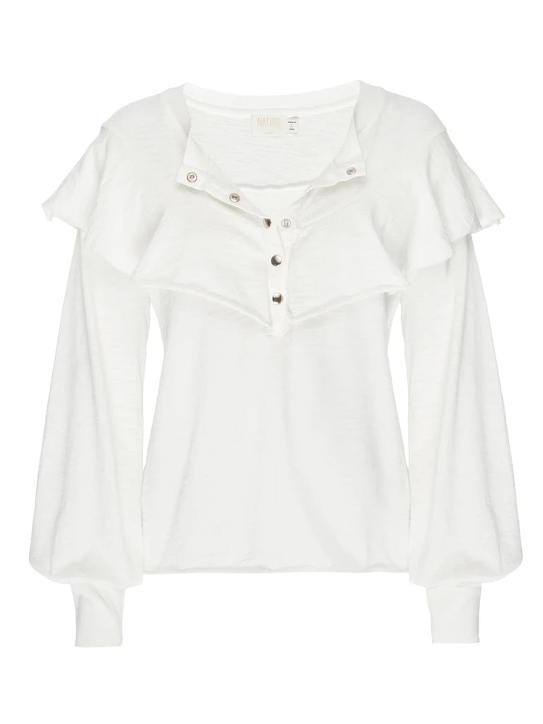 Nation LTD - Christa Sweatshirt Blouse in Off White