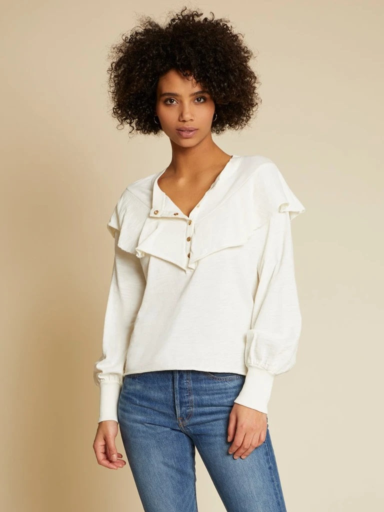 Nation LTD - Christa Sweatshirt Blouse in Off White