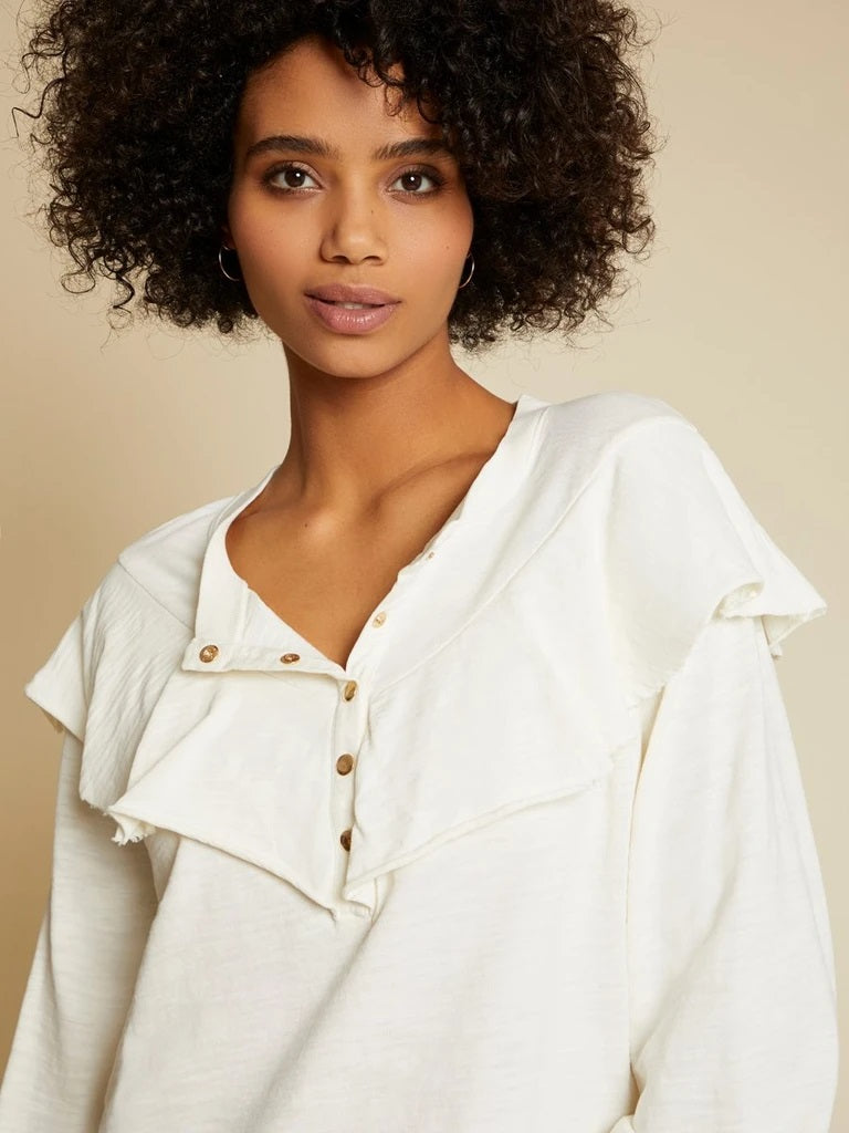 Nation LTD - Christa Sweatshirt Blouse in Off White