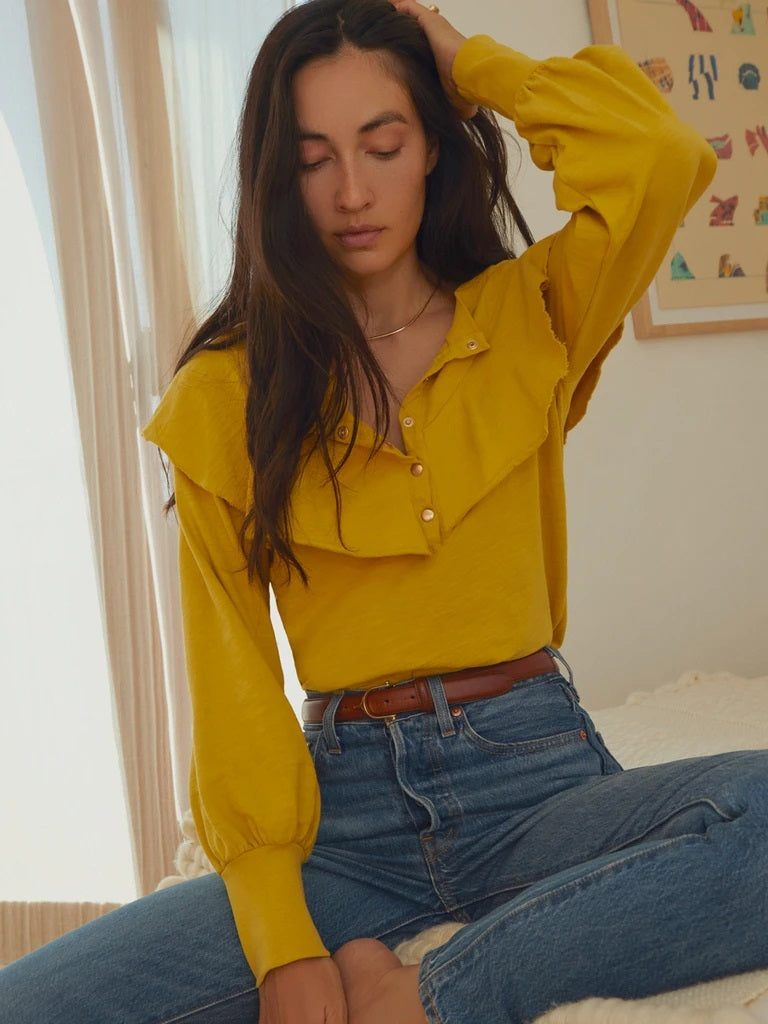Nation LTD - Christa Sweatshirt Blouse in Honeycomb