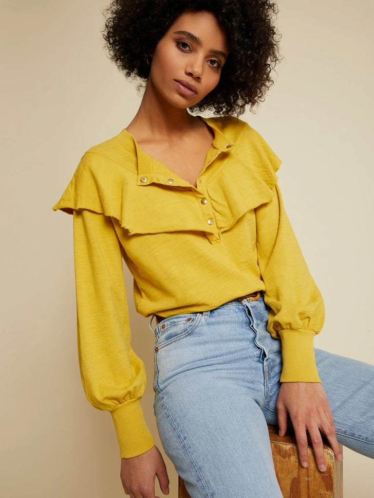 Nation LTD - Christa Sweatshirt Blouse in Honeycomb