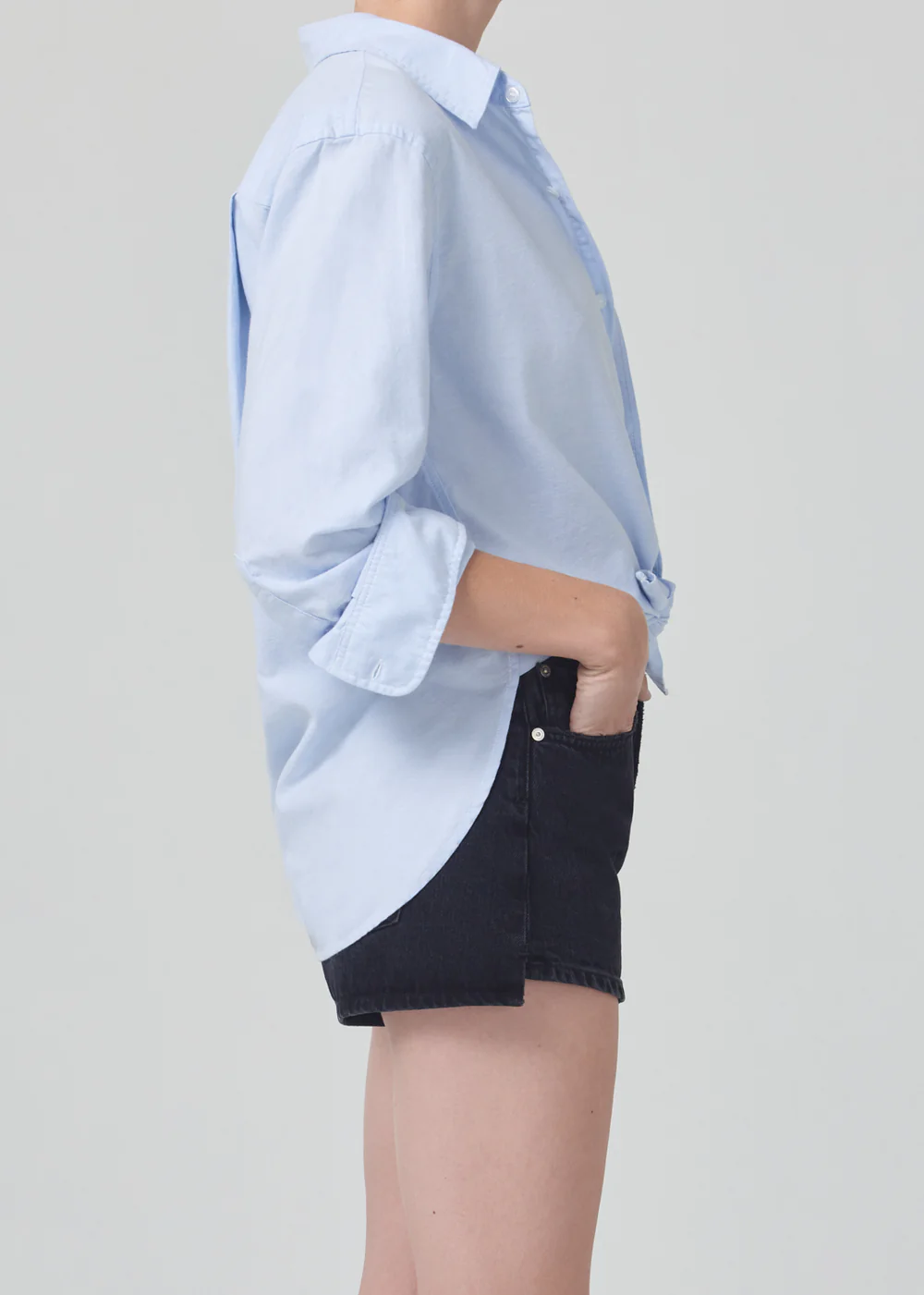 Citizens of Humanity - Shrunken Kayla Shirt in Oxford Blue Tops