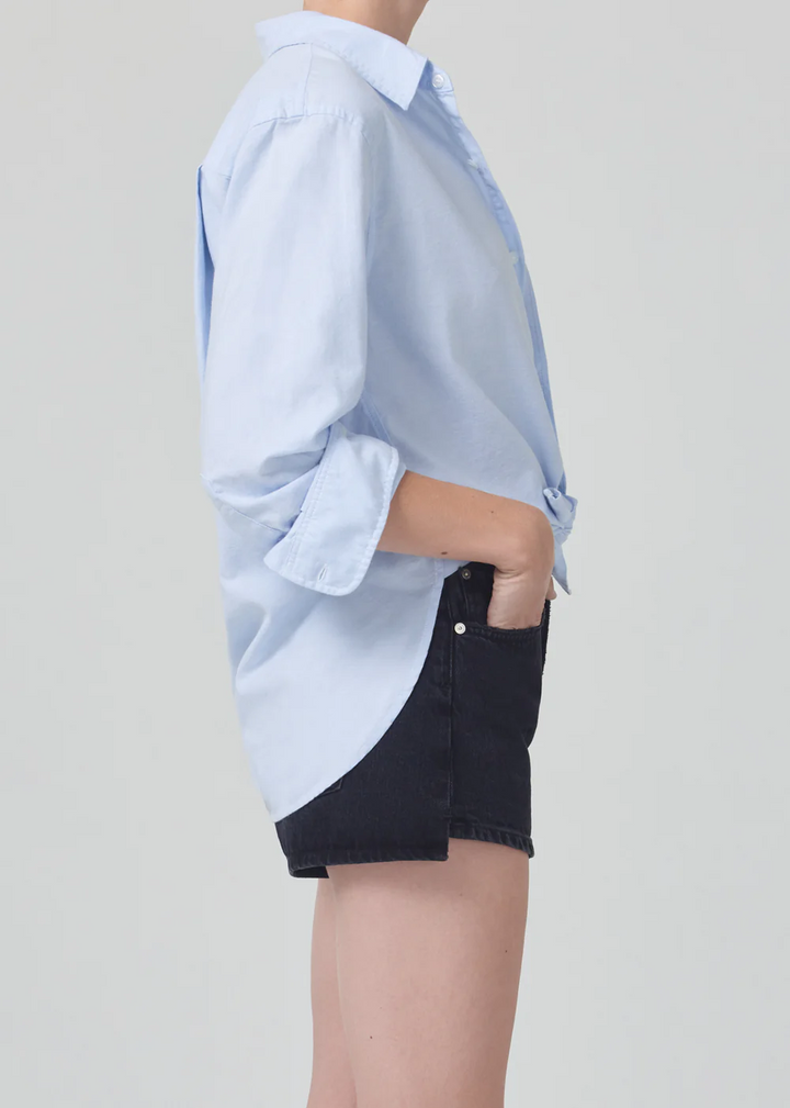 Citizens of Humanity - Shrunken Kayla Shirt in Oxford Blue Tops