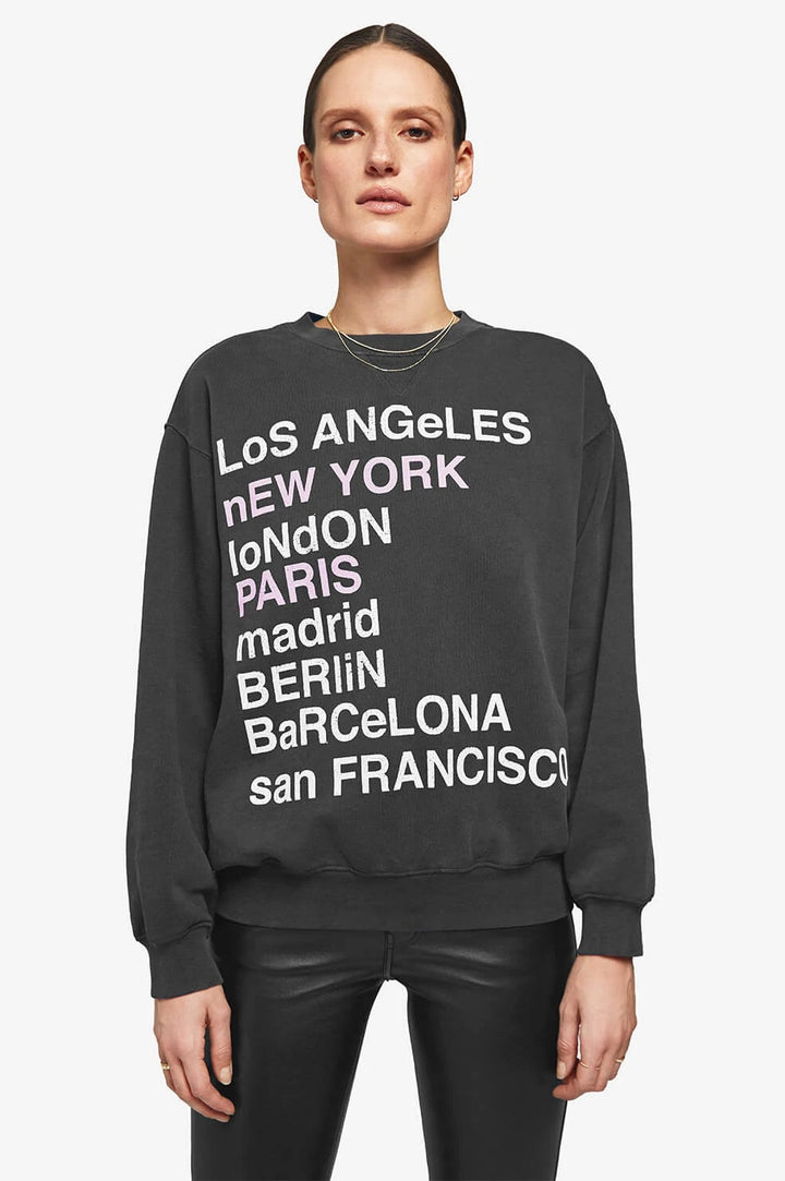 Anine Bing - City Love Sweatshirt in Charcoal