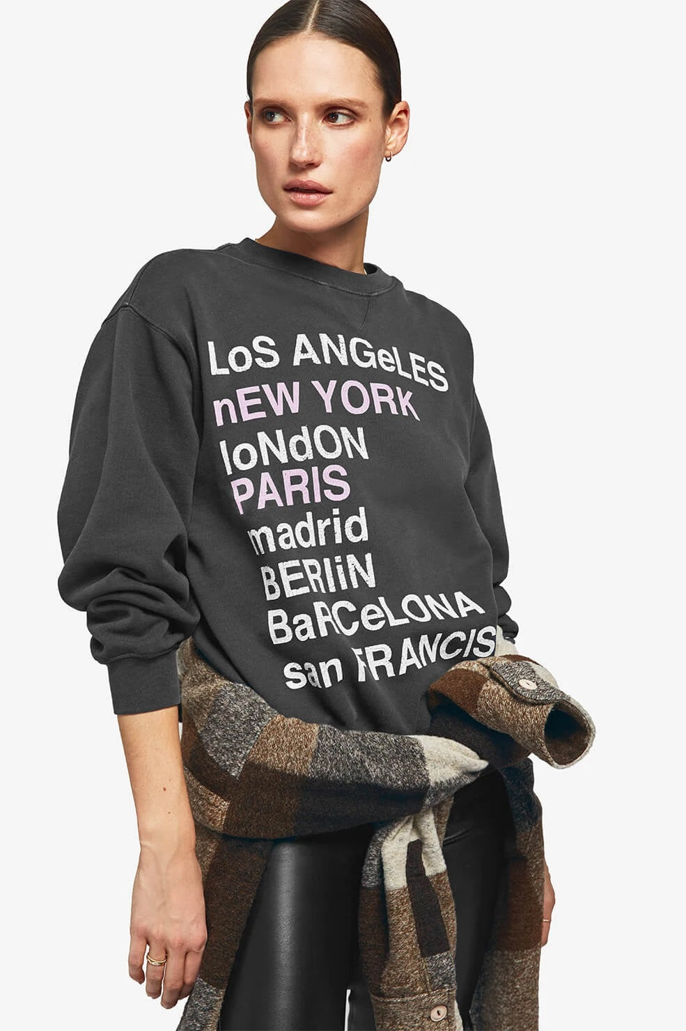 Anine Bing - City Love Sweatshirt in Charcoal