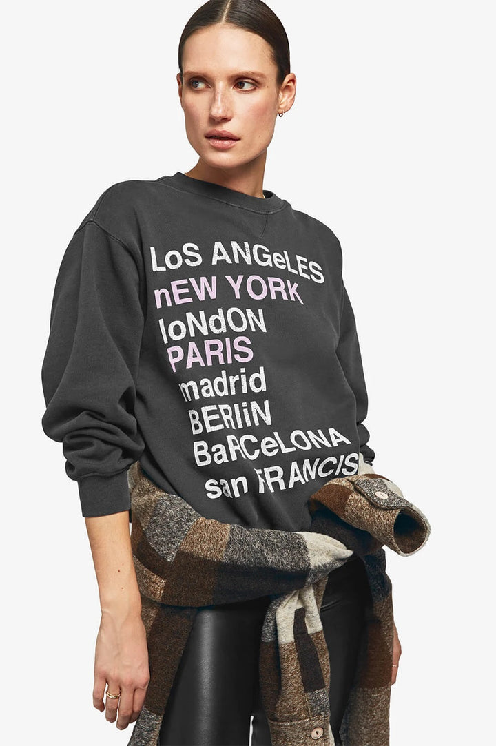 Anine Bing - City Love Sweatshirt in Charcoal