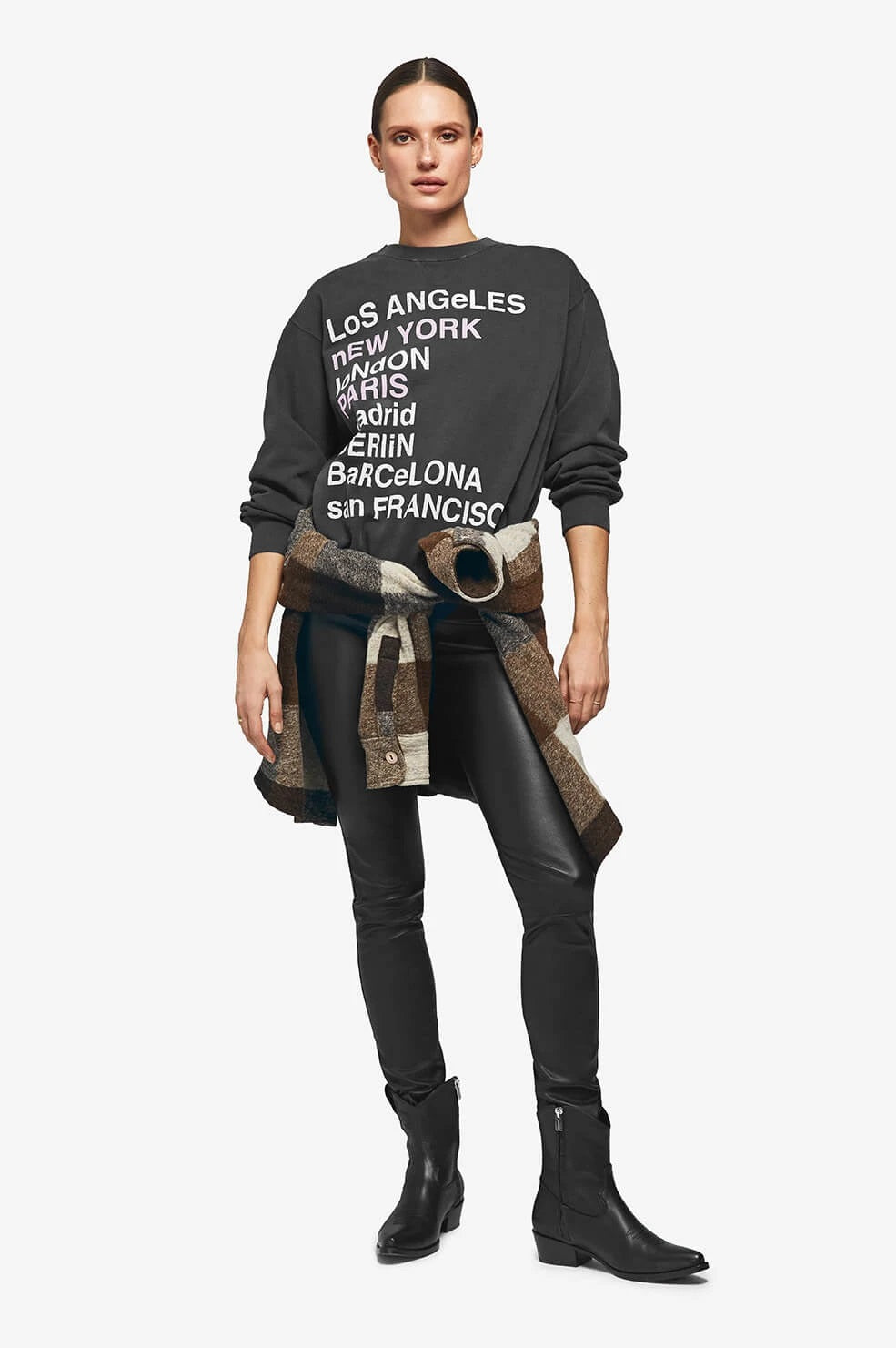 Anine Bing - City Love Sweatshirt in Charcoal