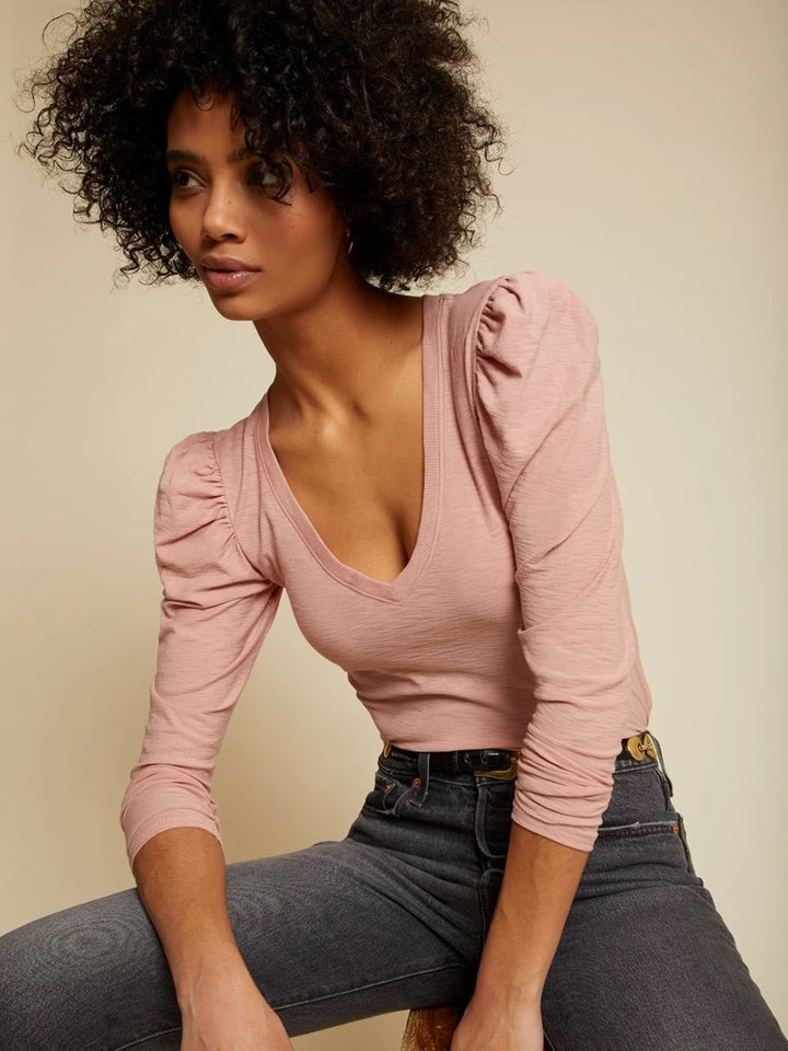 Nation LTD - Clara Bold Shoulder Tee in Cheeky