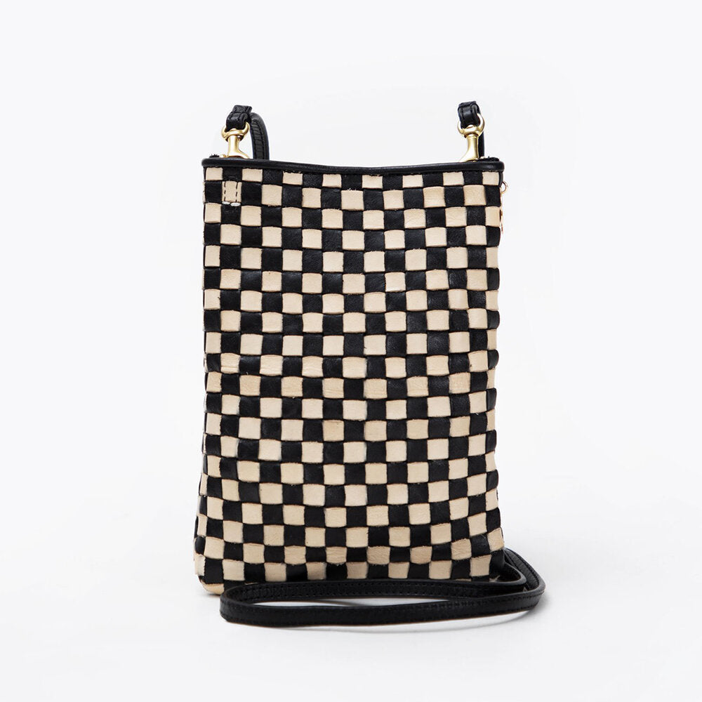 Clare V. - Poche in Black & Cream Woven Checker Accessories