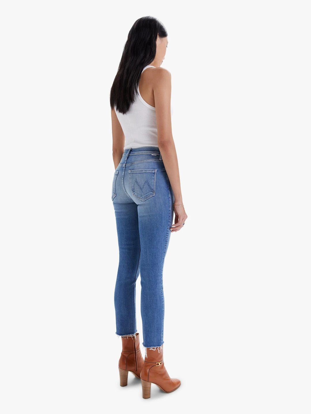 Mother Denim - Mid Rise Dazzler Ankle Fray Jean in Riding the Cliffside