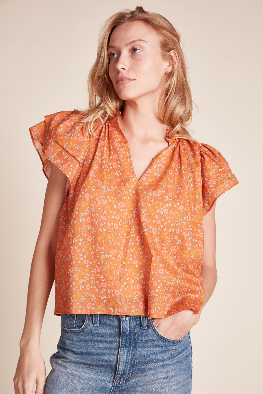 Trovata - Clover Blouse in Turmeric Ivy