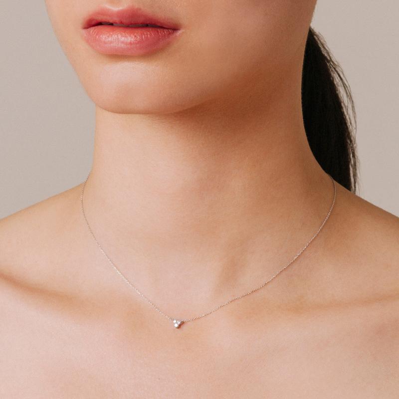 Adina - Diamond Cluster Necklace Sterling Silver