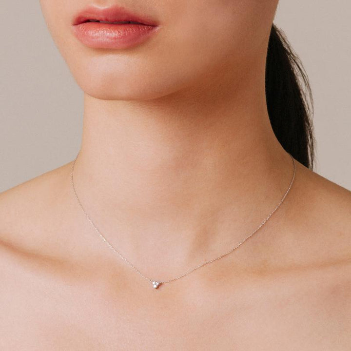 Adina - Diamond Cluster Necklace Sterling Silver
