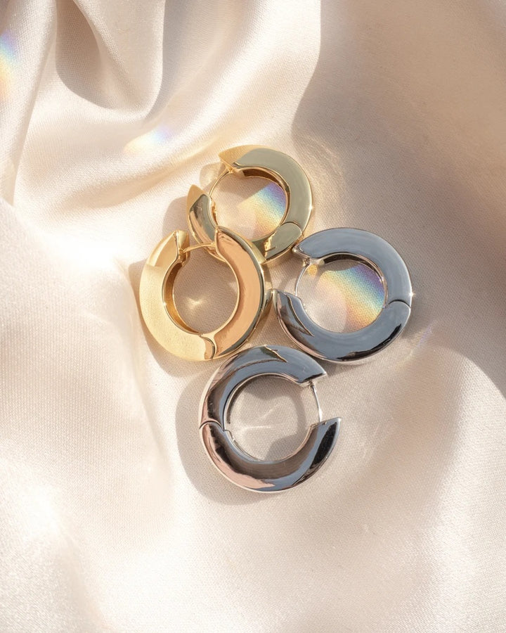 LUV AJ - Coco Hinge Hoops in Silver