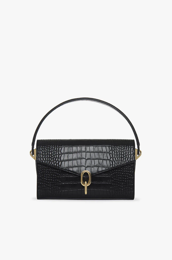 Anine Bing - Colette Bag in Black Croco