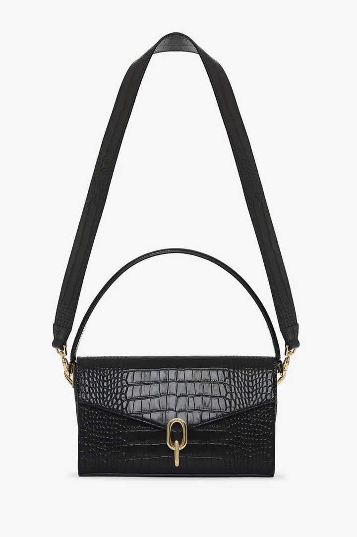 Anine Bing - Colette Bag in Black Croco