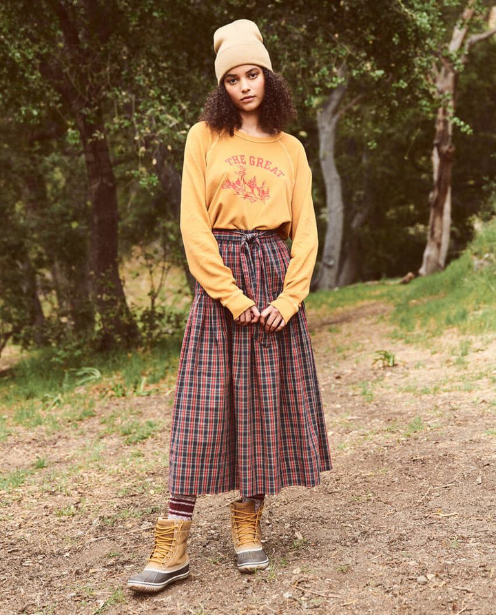 The Great - The College Sweatshirt in Mustard w/ Deer Graphic