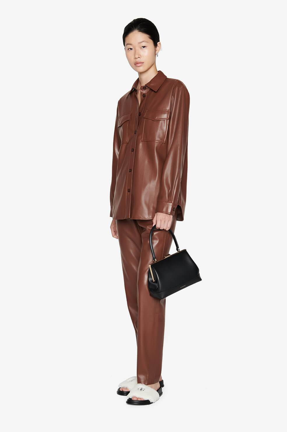 Anine Bing - Colton Track Pant in Brown Pants