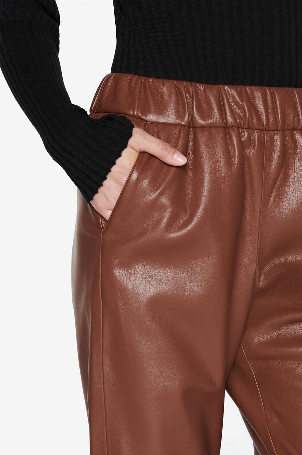Anine Bing - Colton Track Pant in Brown Pants