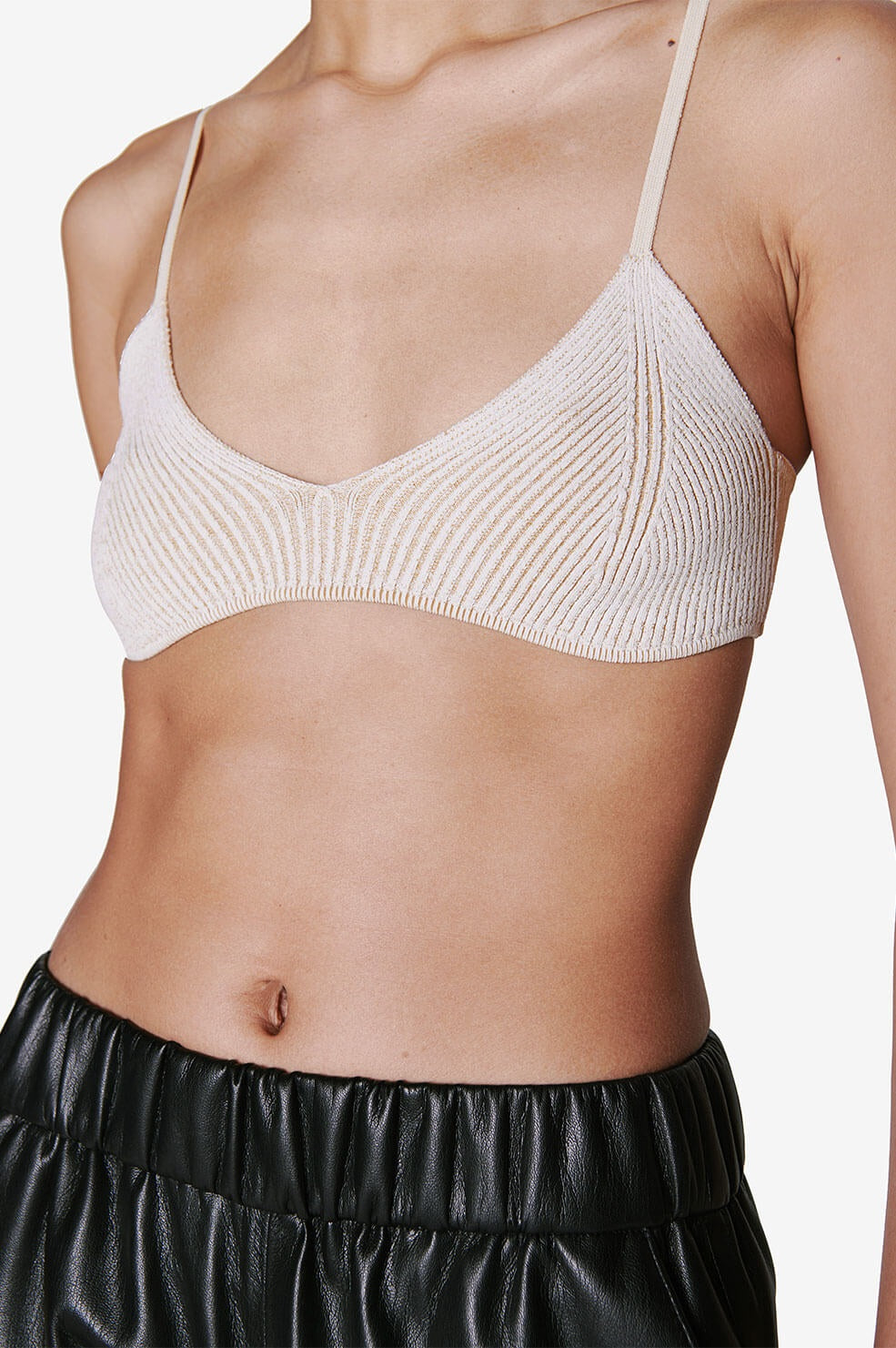 Anine Bing - Cora Bra in Ivory and Camel