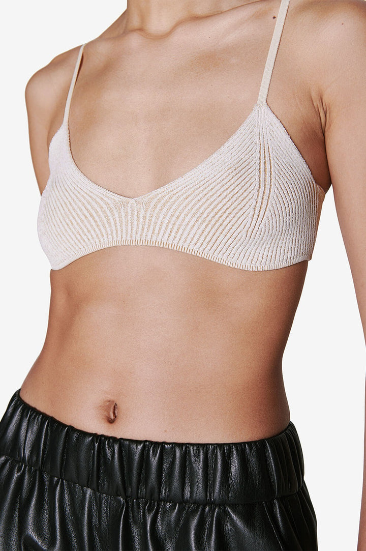 Anine Bing - Cora Bra in Ivory and Camel