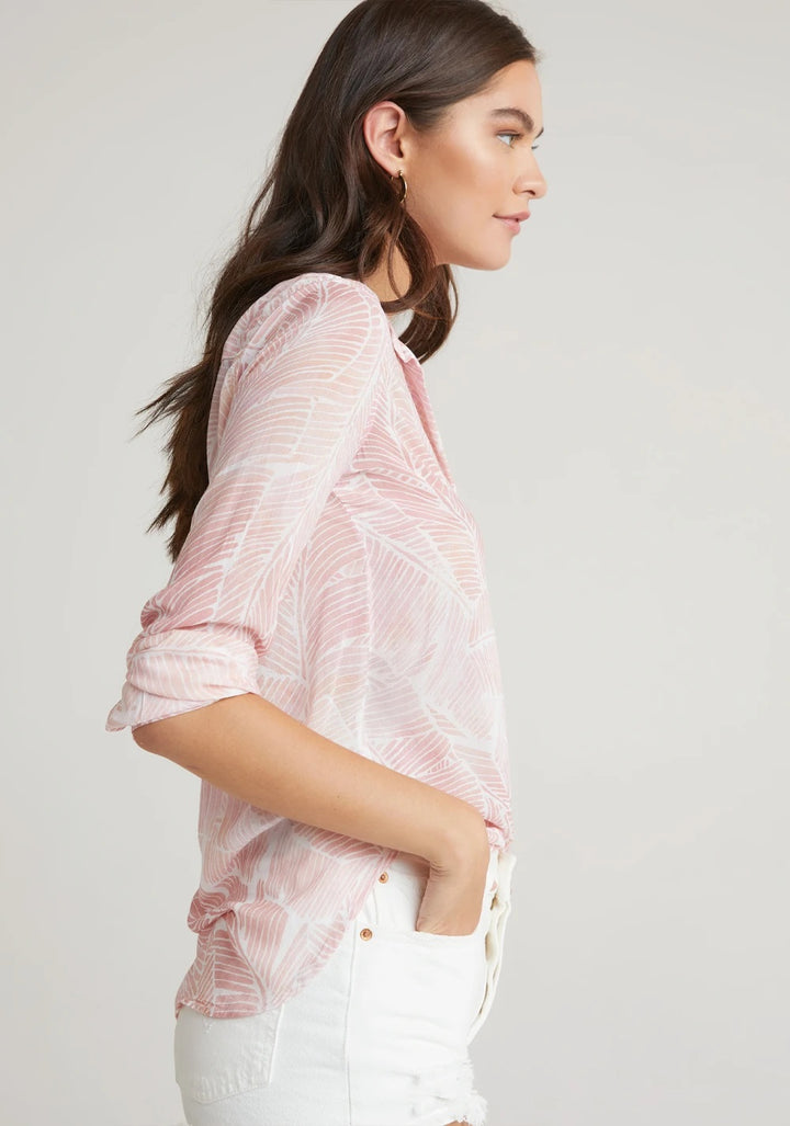 Bella Dahl - Button Down Shirt in Coral Quartz Palm