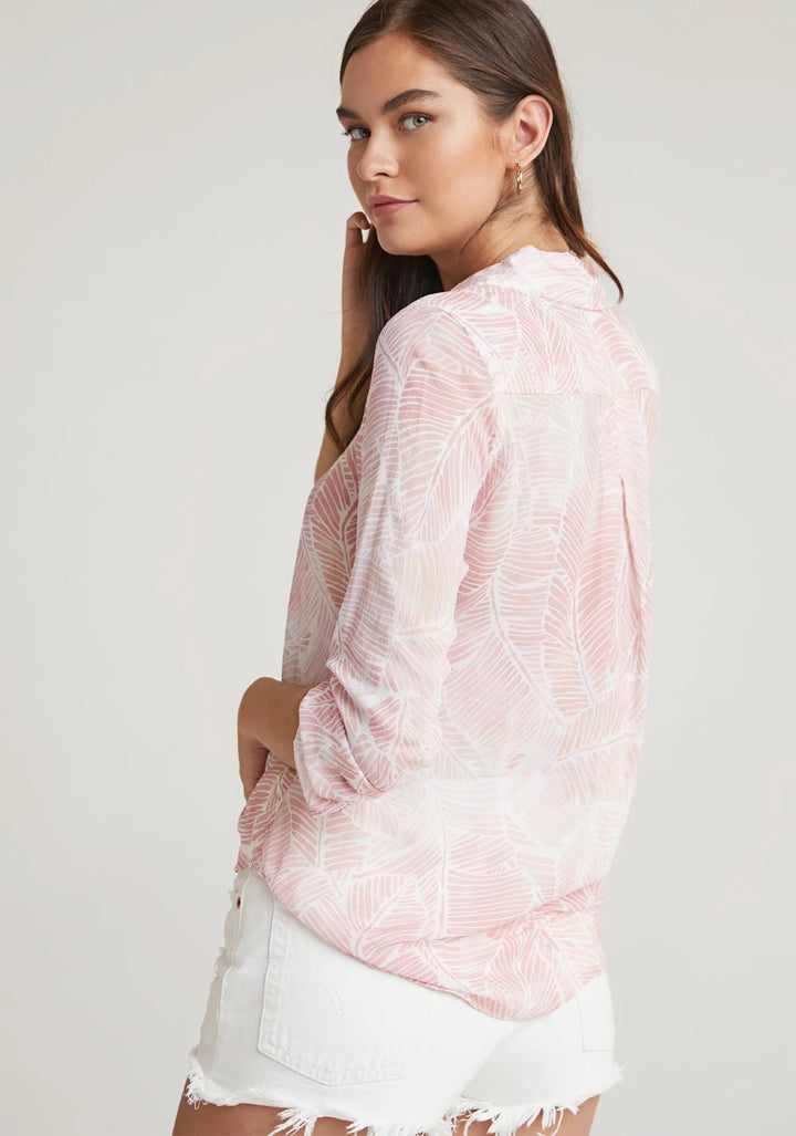 Bella Dahl - Button Down Shirt in Coral Quartz Palm