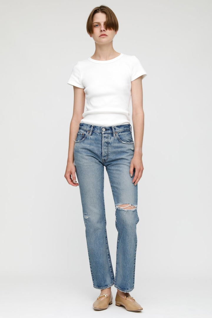 Moussy Denim - MV County Straight Leg Jean in Blu 110 Denim