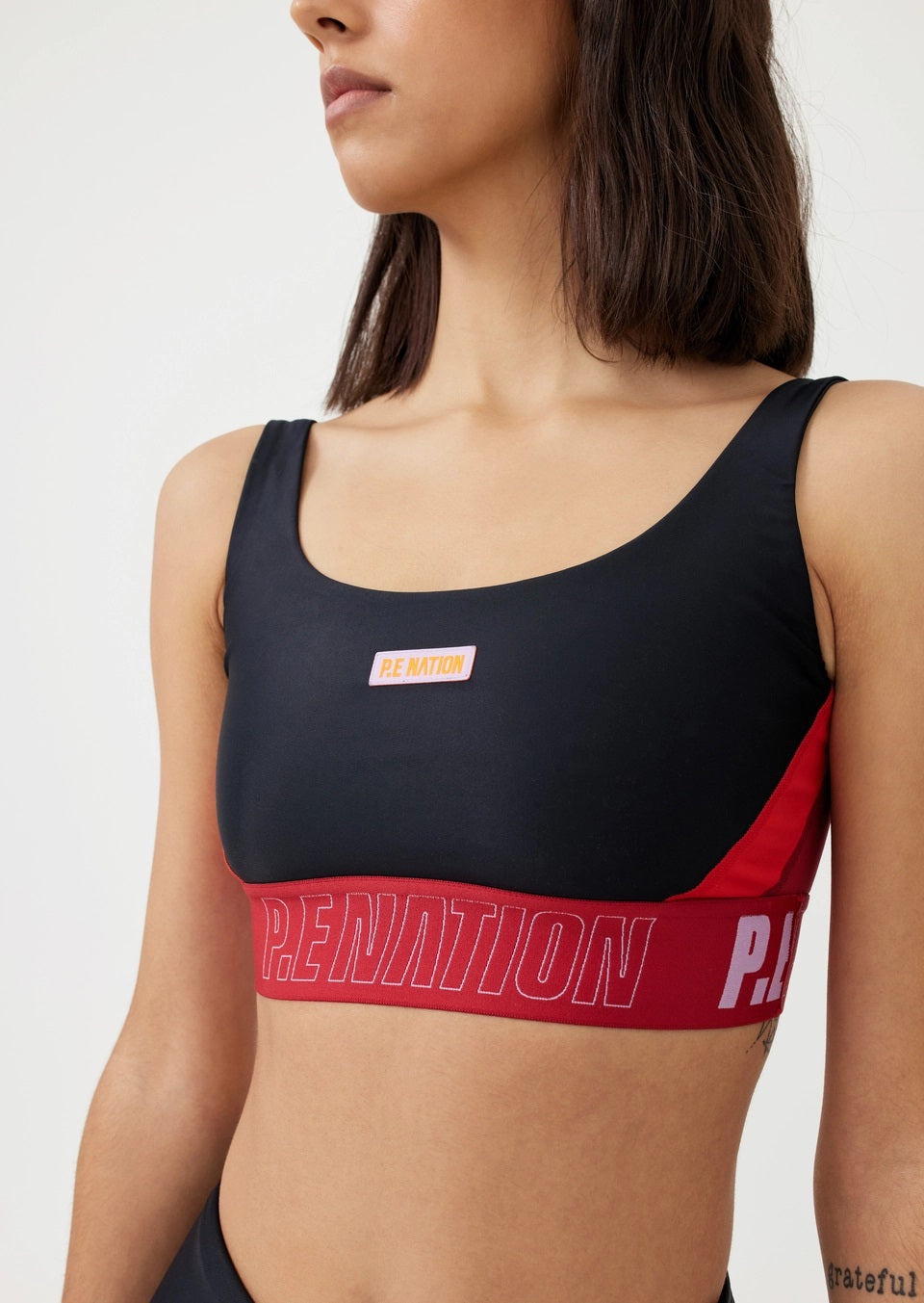 P.E NATION - Courtside Sports Bra in Black