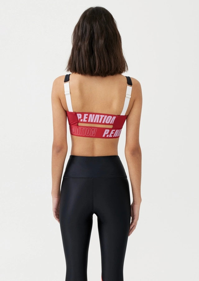 P.E NATION - Courtside Sports Bra in Black