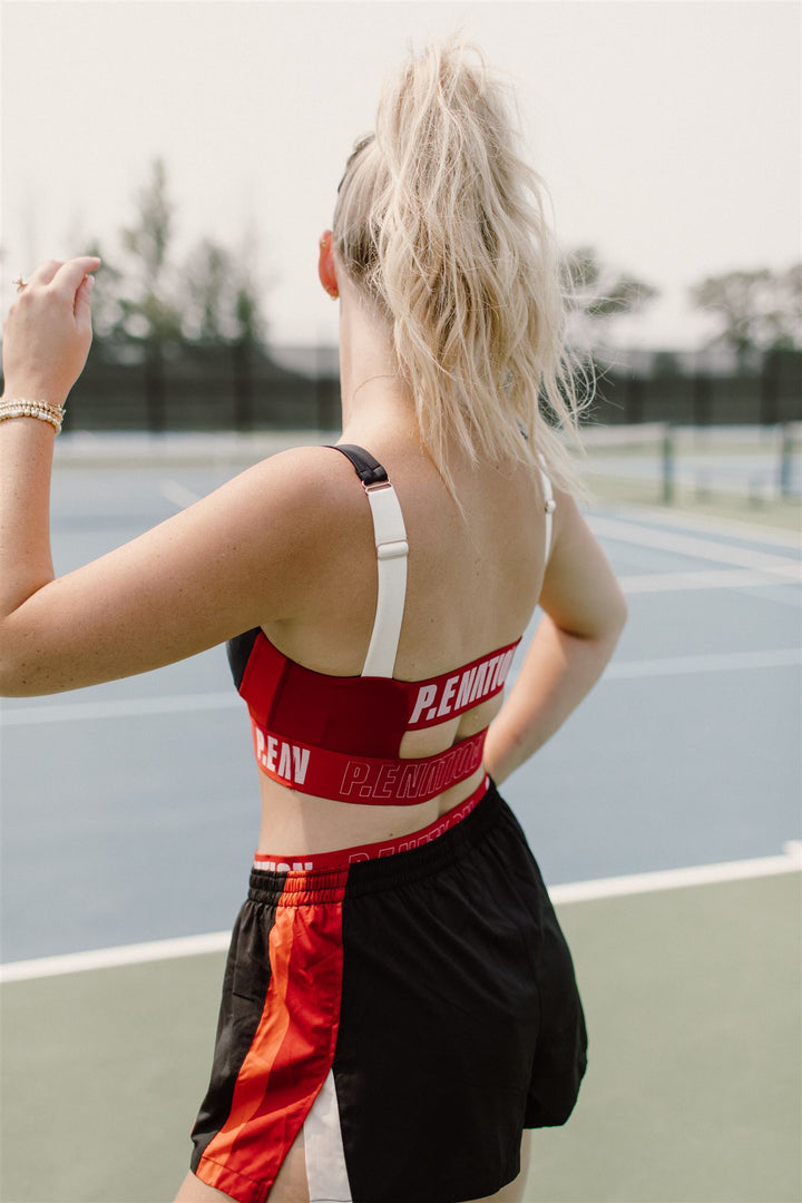 P.E NATION - Courtside Sports Bra in Black