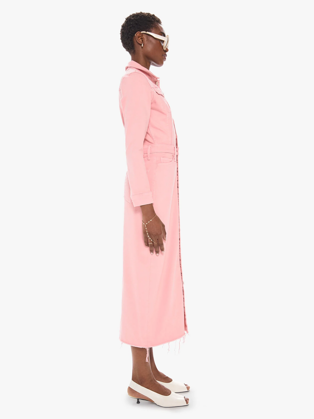 Mother Denim - The Cover Up Midi Dress in Quartz Pink Mother Denim - The Cover Up Midi Dress in Quartz Pink