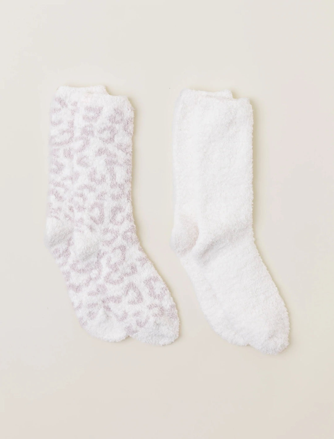Barefoot Dreams - CozyChic Women's Barefoot in the Wild 2 Pair Sock Set in Cream Stone Multi