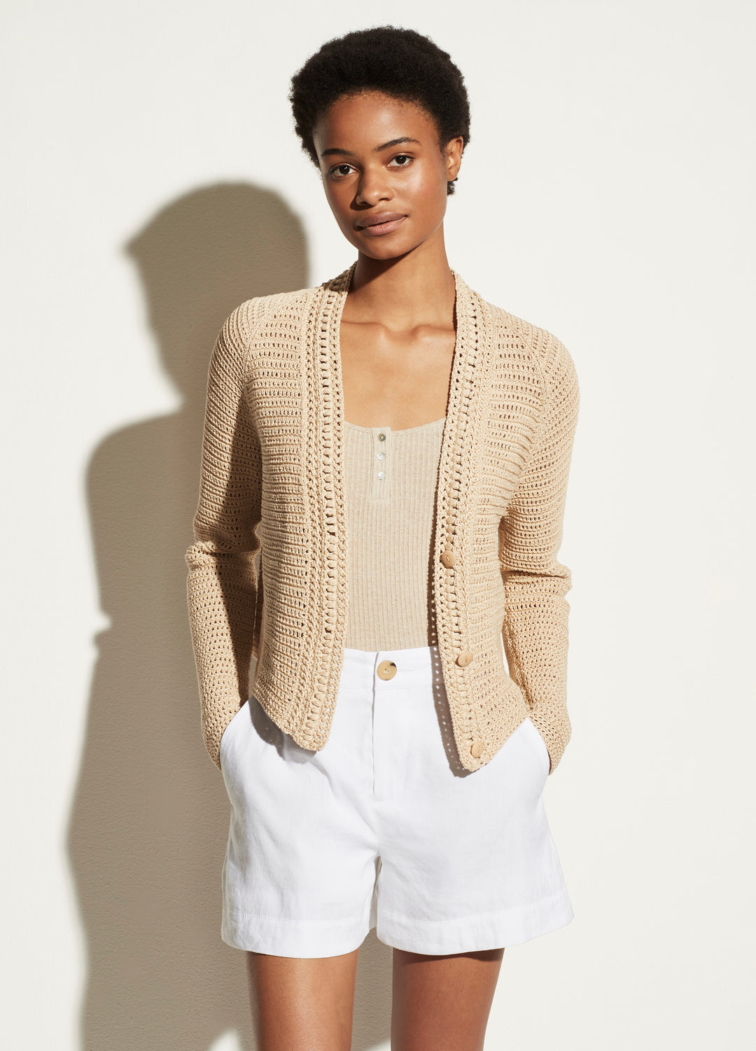 Vince - Crochet Cardigan in Straw