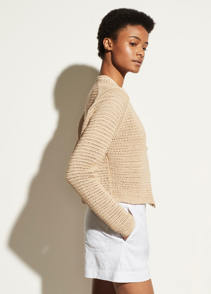 Vince - Crochet Cardigan in Straw