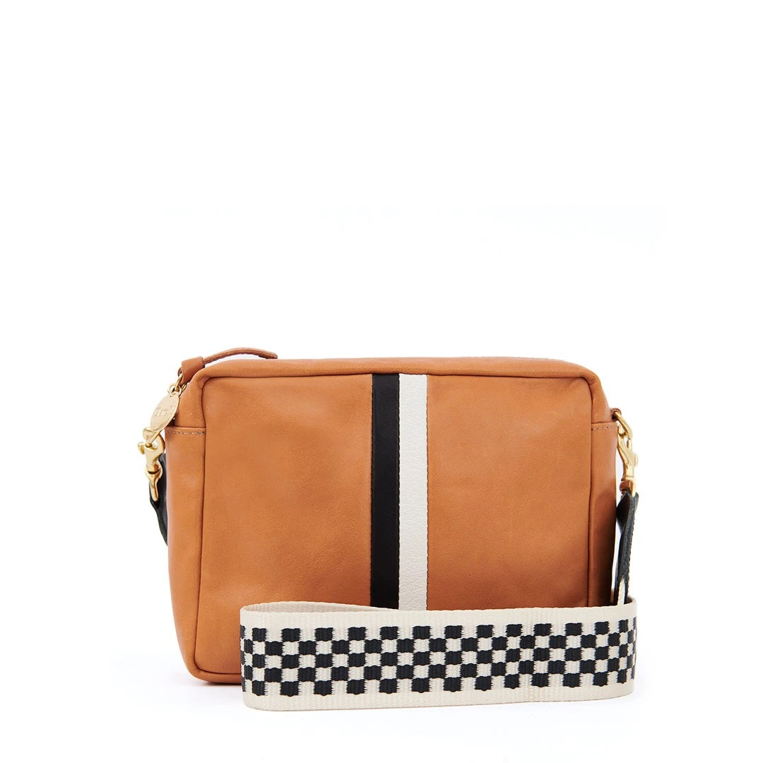 Clare V. - Crossbody Strap in Black & Cream Checker