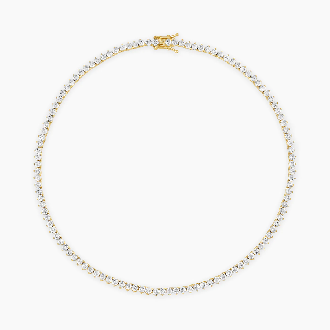 Alexa Leigh - 15" Crystal Tennis Necklace in Gold