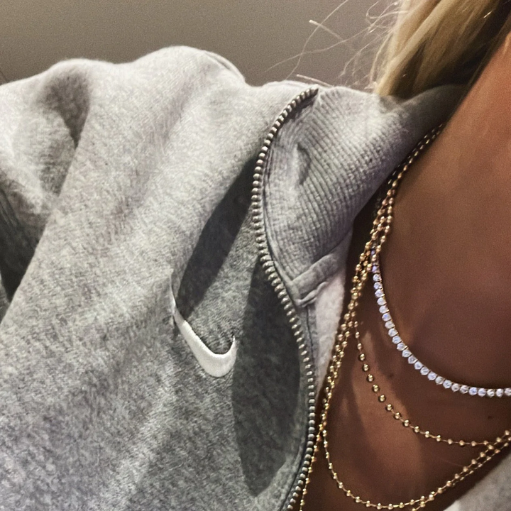 Alexa Leigh - 15" Crystal Tennis Necklace in Gold