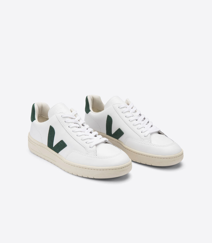 Veja - V-12 Leather Sneakers in Extra-White Cyprus