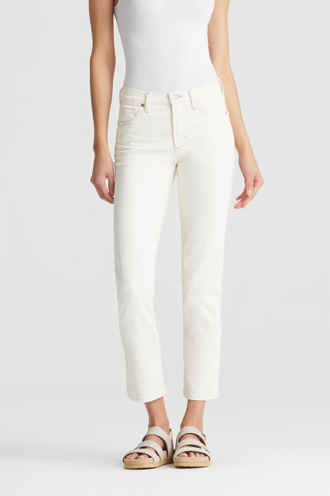 Citizens of Humanity - Cara High Rise Cigarette Ankle in Light Cream