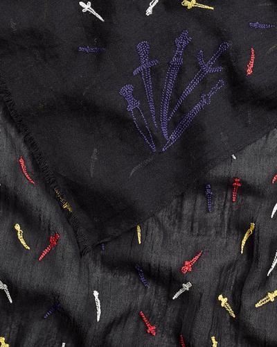 Rag & Bone - Embroidered Dagger Scarf in Red Multi