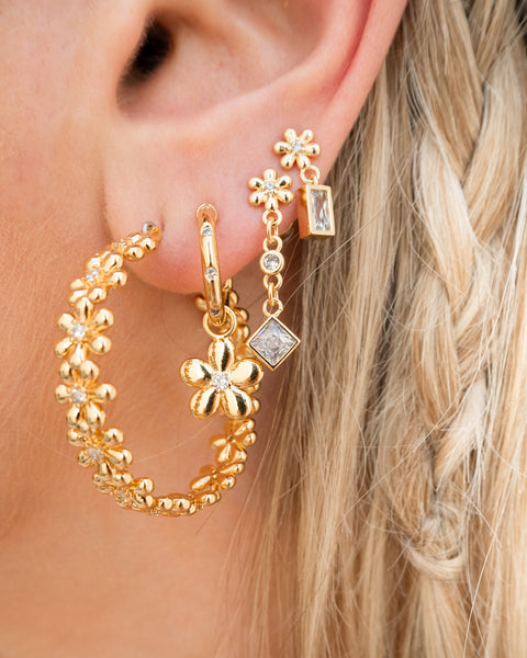 LUV AJ - Daisy Chain Hoops in Gold