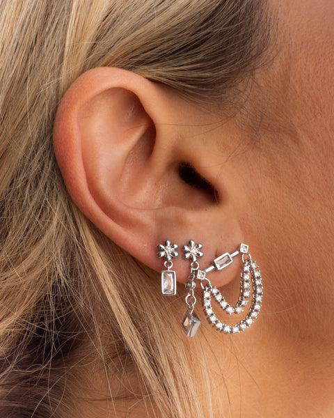 LUV AJ - Daisy Chain Studs Set in Silver