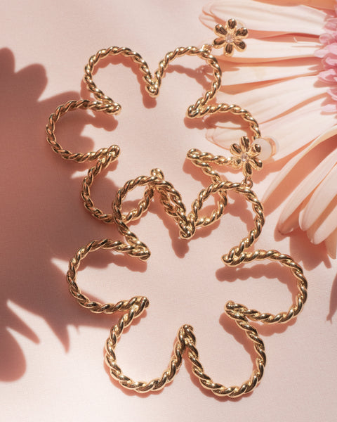 LUV AJ - Daisy Rope Earrings in Gold Jewelry